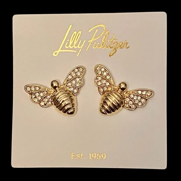 🆕 Lilly Pulitzer Bee Pierced Earrings - Picture 3 of 6